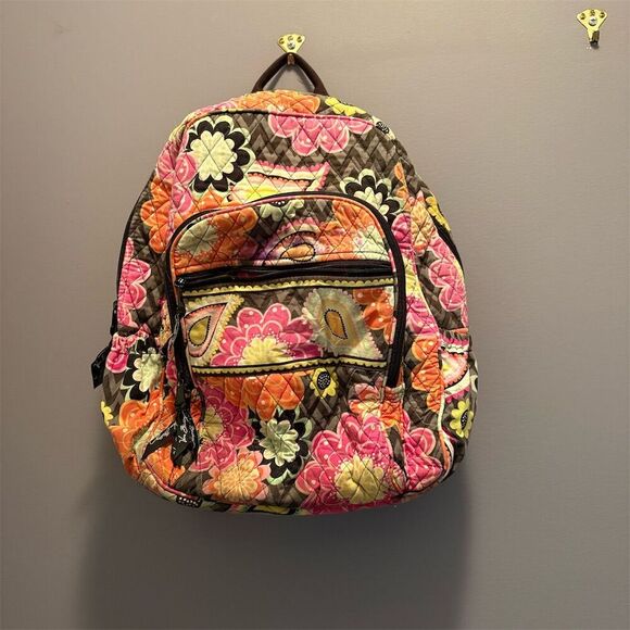 Vera Bradley Floral Multicolor Backpack Unisex Casual Adjustable Straps - Picture 1 of 14